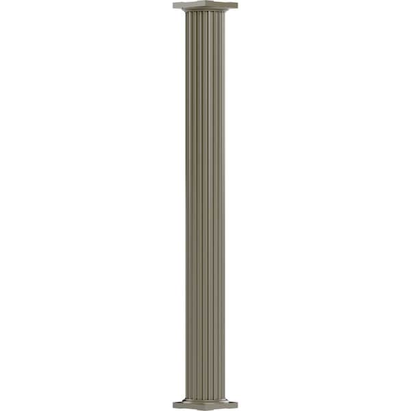 Ekena Millwork 12" x 12' Endura-Aluminum Column, Round Shaft (For Post Wrap Installation), Non-Tapered, FLuted EA1212RNFSDTUTU - main